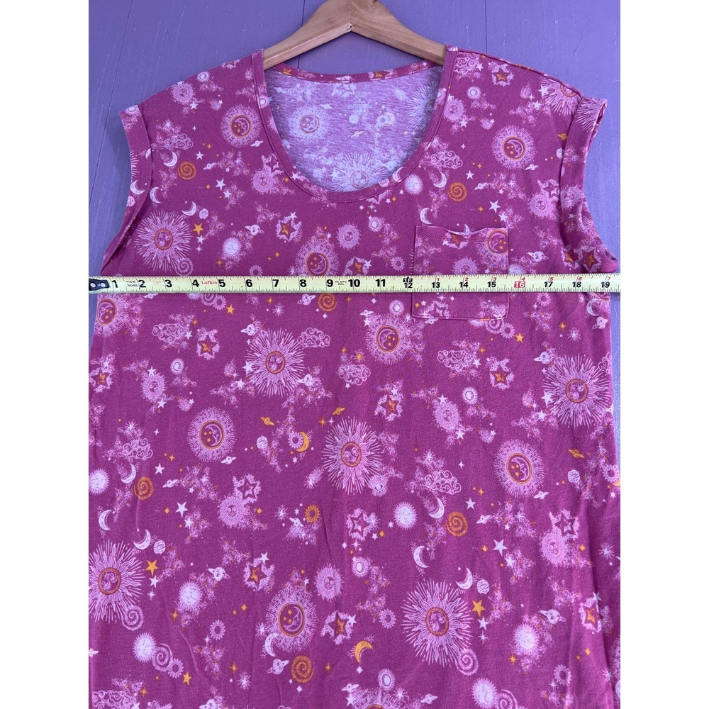 Whimsigoth Celestial Sleep Shirt Sun Moon Star Cosmic Cotton Nightgown Sleepwear - Picture 6 of 9